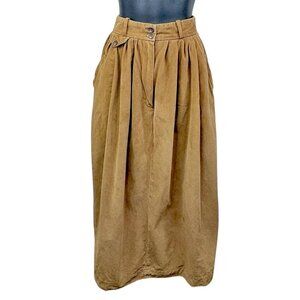 Vintage 80s Ralph Lauren Cottage Core Preppy Maxi A-line Skirt Women’s 6 Camel